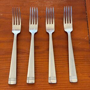 Set Of 4 Vintage Oneida Amsterdam Stainless Steel Forks
